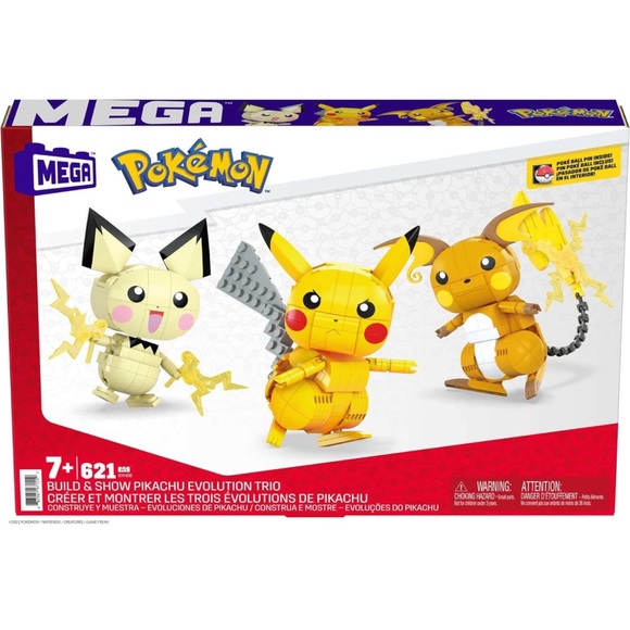 Brand new Mega Pokémon Build & Show Pikachu Evolution Trio building blocks - Picture 1 of 10